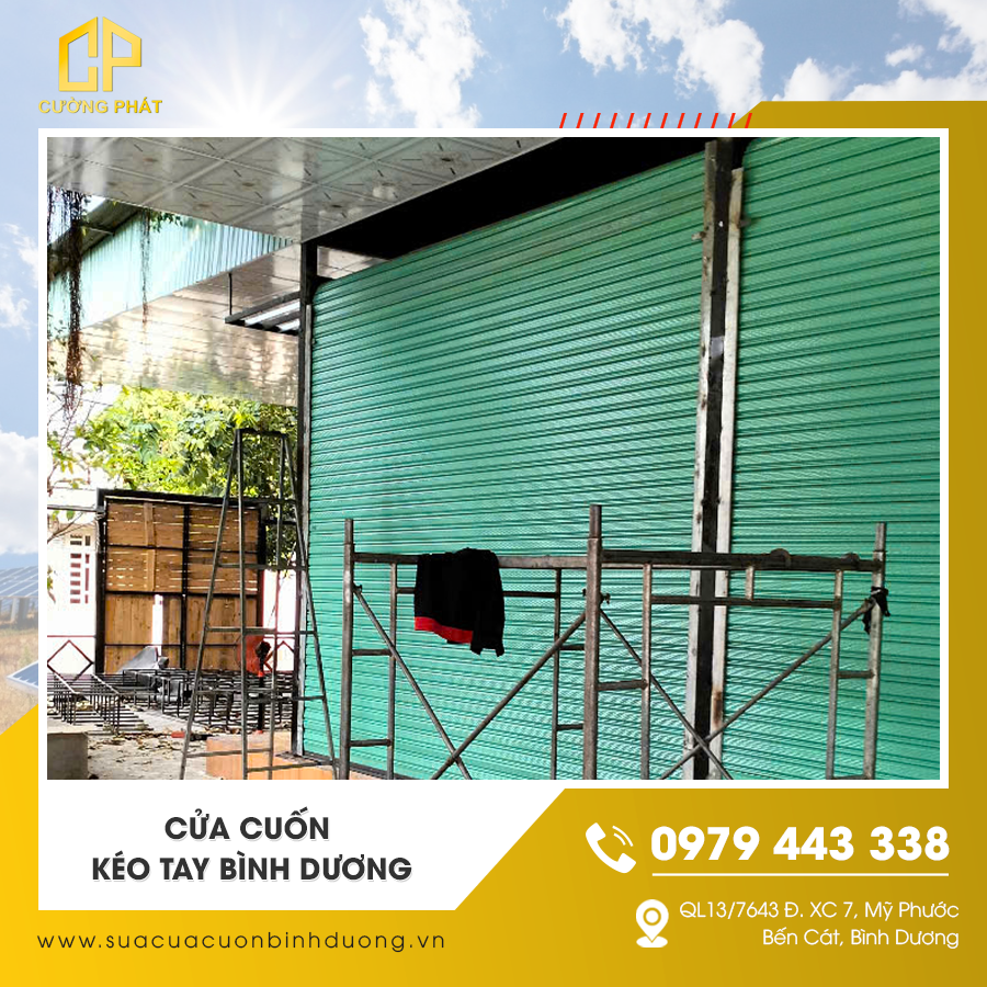 Thi công cửa cuốn kéo tay giá rẻ ở Bình Dương