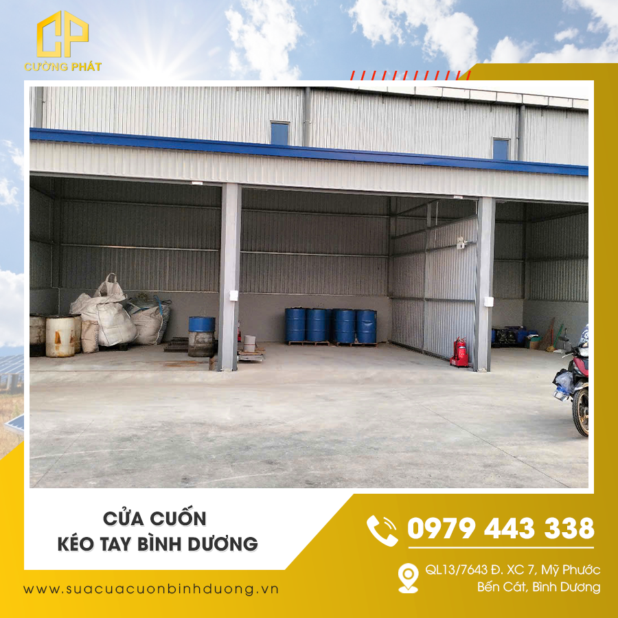 Cửa cuốn kéo tay tiện lợi cho cửa hàng Bình Dương