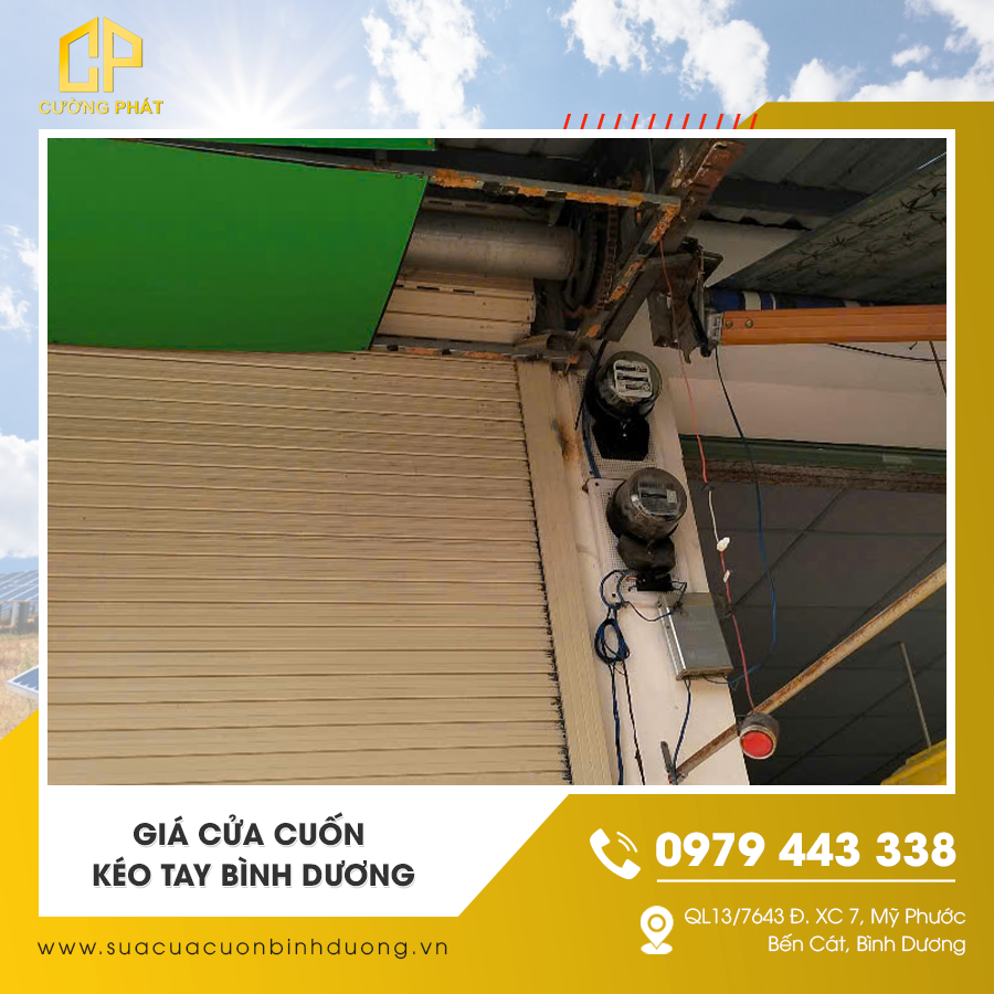 Lắp cửa cuốn kéo tay Bình Dương gọn nhẹ và bền đẹp