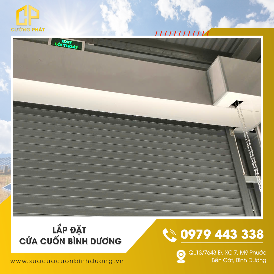 Quá trình lắp đặt cửa cuốn tại công trình Bình Dương