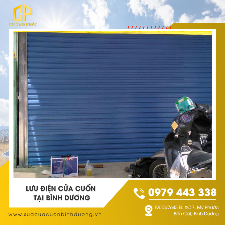 Lắp lưu điện cửa cuốn tại Bình Dương cho nhà phố