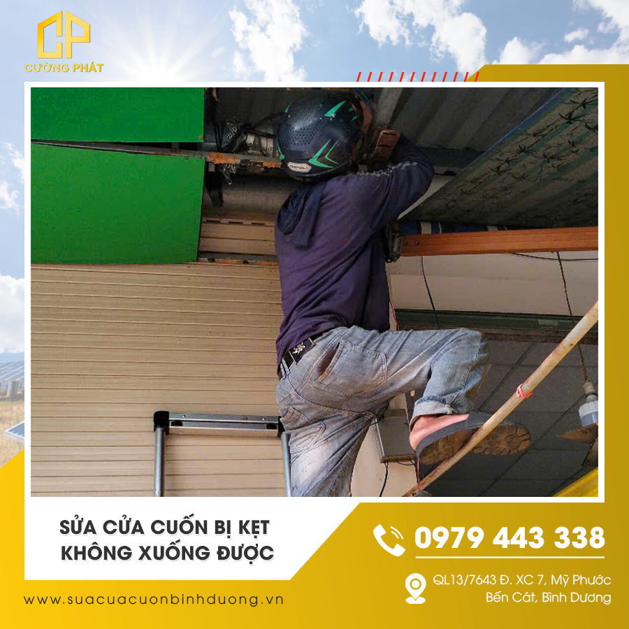 Cửa cuốn bị kẹt không xuống được cần sửa gấp